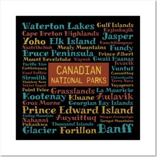 Canadian National Parks Word Cloud Art Posters and Art